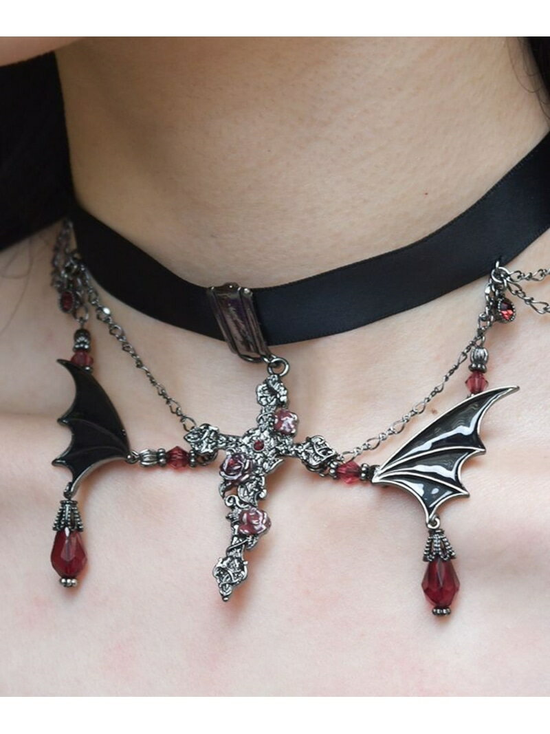 繊翳の薔薇十字チョーカー axes femme アクシーズファム アクセサリー・腕時計 ネックレス ゴールド[Rakuten Fashion](4)