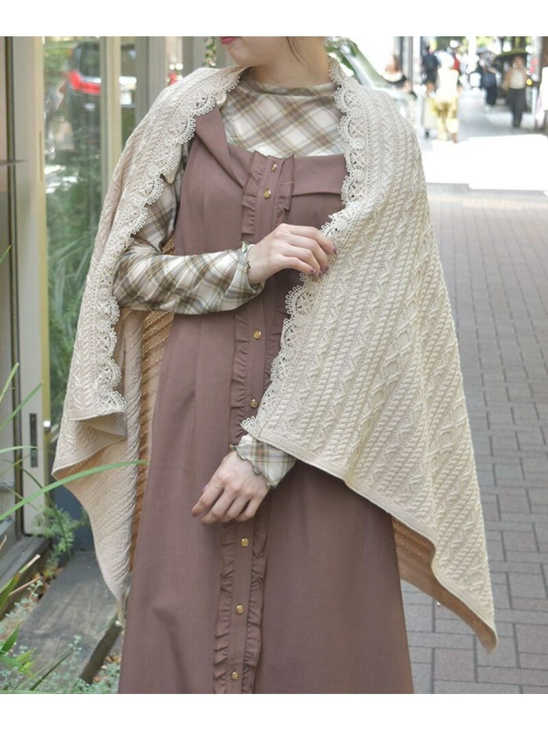 2WAYニットストール axes femme アクシーズファム ファッション雑貨 マフラー・ストール・ネックウォーマー ベージュ ピンク【送料無料】[Rakuten Fashion]