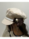 【SALE/60%OFF】ブローチ付ベロアキャスケット axes femme アクシーズファム 帽子 ハット ピンク ブラック ベージュ【RBA_E】[Raku...