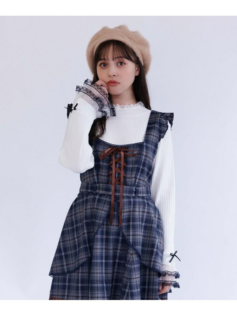 リボン*チュールレースニット axes femme アクシーズファム トップス ニット ピンク ホワイト パープル【送料無料】[Rakuten Fashion]のサムネイル