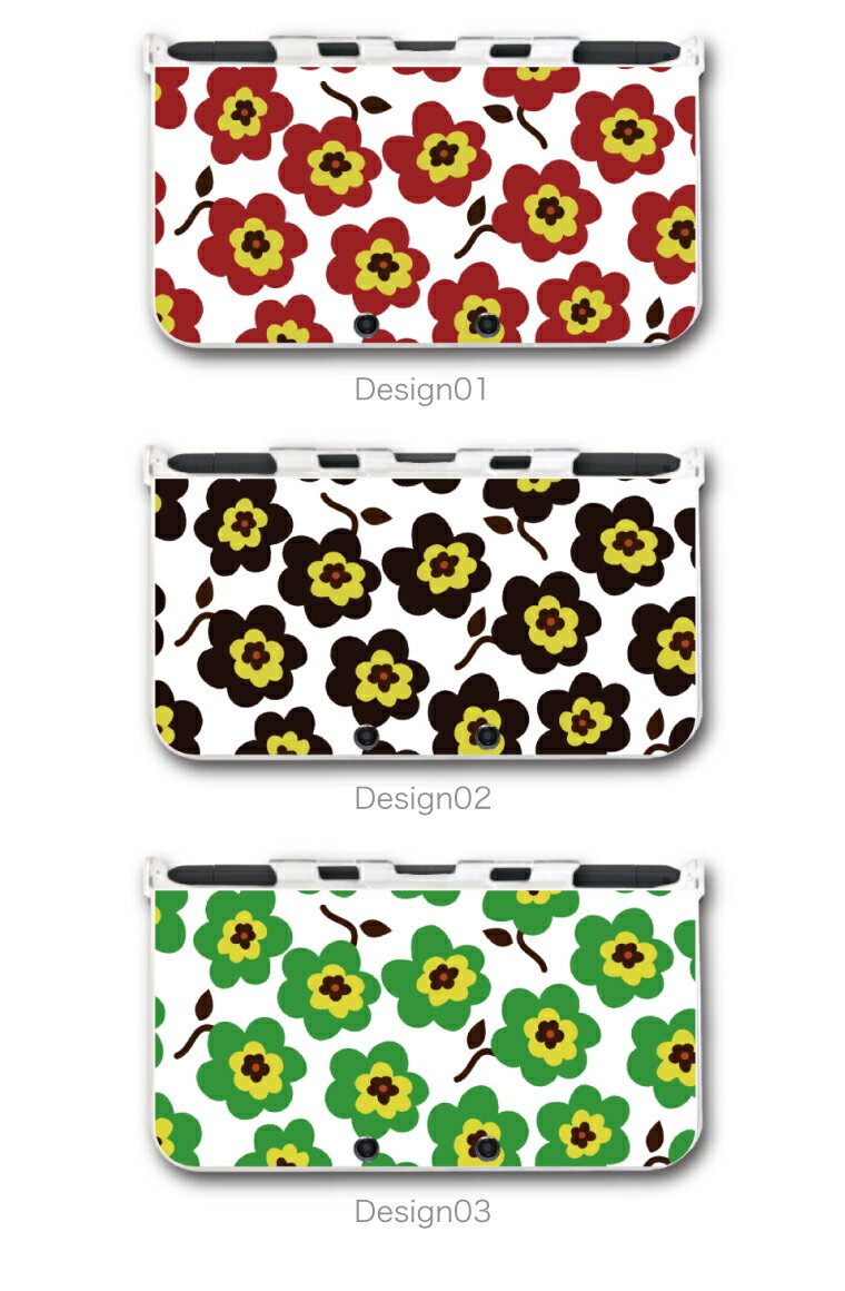 new3DS LL カバー ケース new 3DSLL new 2DS LL 3DS LL カバー Nintendo かわいい おしゃれ 大人 子供 キッズ おもちゃ ゲーム プレゼント フラワー シルエット デザイン イラスト 北欧 花