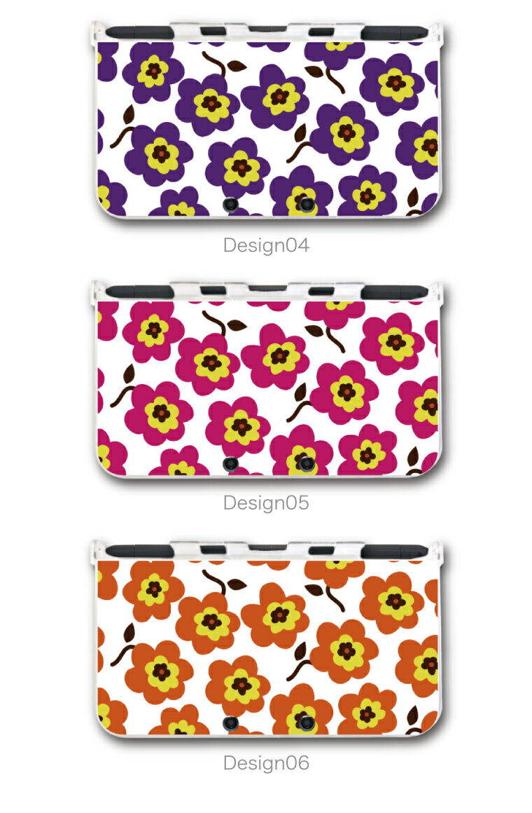 new3DS LL カバー ケース new 3DSLL new 2DS LL 3DS LL カバー Nintendo かわいい おしゃれ 大人 子供 キッズ おもちゃ ゲーム プレゼント フラワー シルエット デザイン イラスト 北欧 花