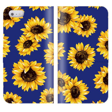 AQUOS U SHV35ケース 手帳型 (V) 送料無料 ひまわり デザイン Sunflower ヒマワリ 花柄 花 FLOWER フラワー ハワイアン 夏 オシャレ カワイイ