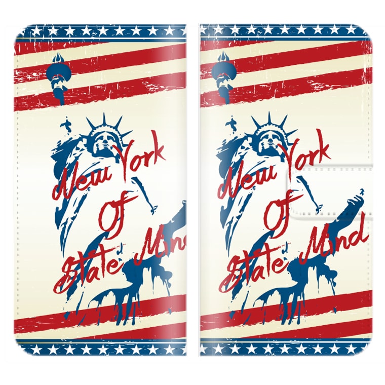 axia mallのiPhone 12 mini ケース 手帳型 iPhone12mini 送料無料 アメリカ America デザイン 国旗 自由の女神 Statue of Liberty NEW YORK ニューヨーク オシャレ カラー レッド ブルー ホワイト オシャレ｜アングル2