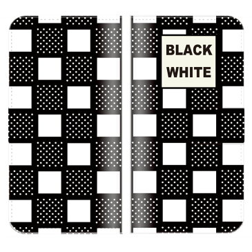 miraie KYL23ケース 手帳型 (M) 送料無料 パターン モノクロ デザイン ボーダー ドット ストライプ BLACK WHITE ブラック ホワイト カラー シック ポップ カワイイ 不思議