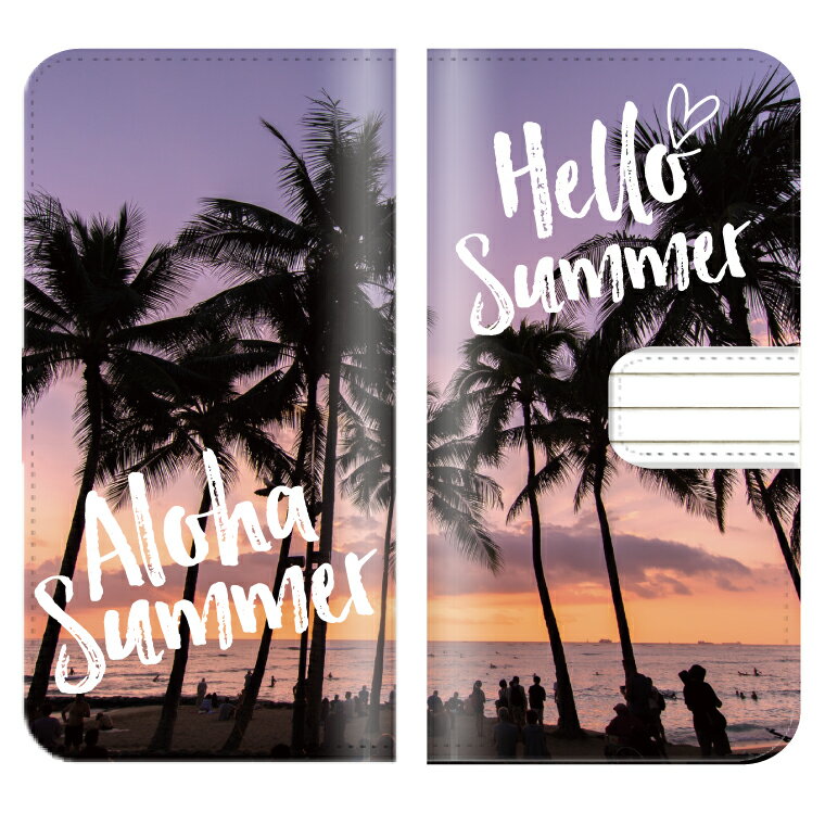 iPhone 11 ケース 手帳型 iPhone11 送料無料 Galaxy Hello Summer デザイン ALOHA サマー アロハ ハワイアン BEACH ビーチ SURF