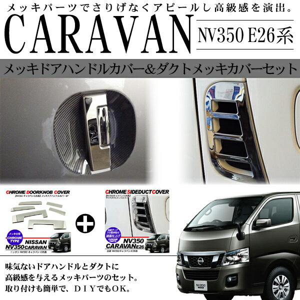 キャラバン メッキドアノブ＆メッキダクトカバー2点セット