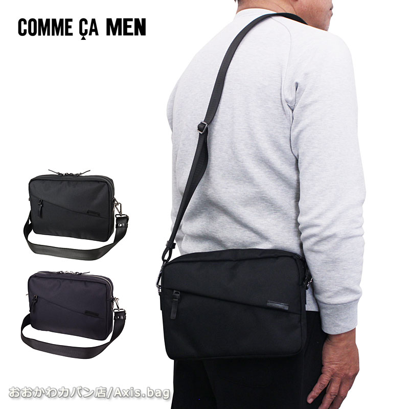 Rakuten - COMME CA MEN コムサメン 横型 ショルダーバッグ OBLIQUE オブリック 7134 斜め掛け 肩掛け A5 セカンドバッグ ポーチ スクエアタイプ コンパクト 丈夫 撥水 軽量 2026年新作 ブランド 人気 正規商品 正規取扱店