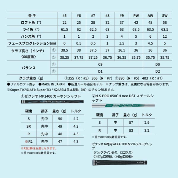 ●【XXIO14 Iron】ゼクシオ14【日本仕様】アイアン（＃6-9.PW/5本組）N.S.PRO850GHn...