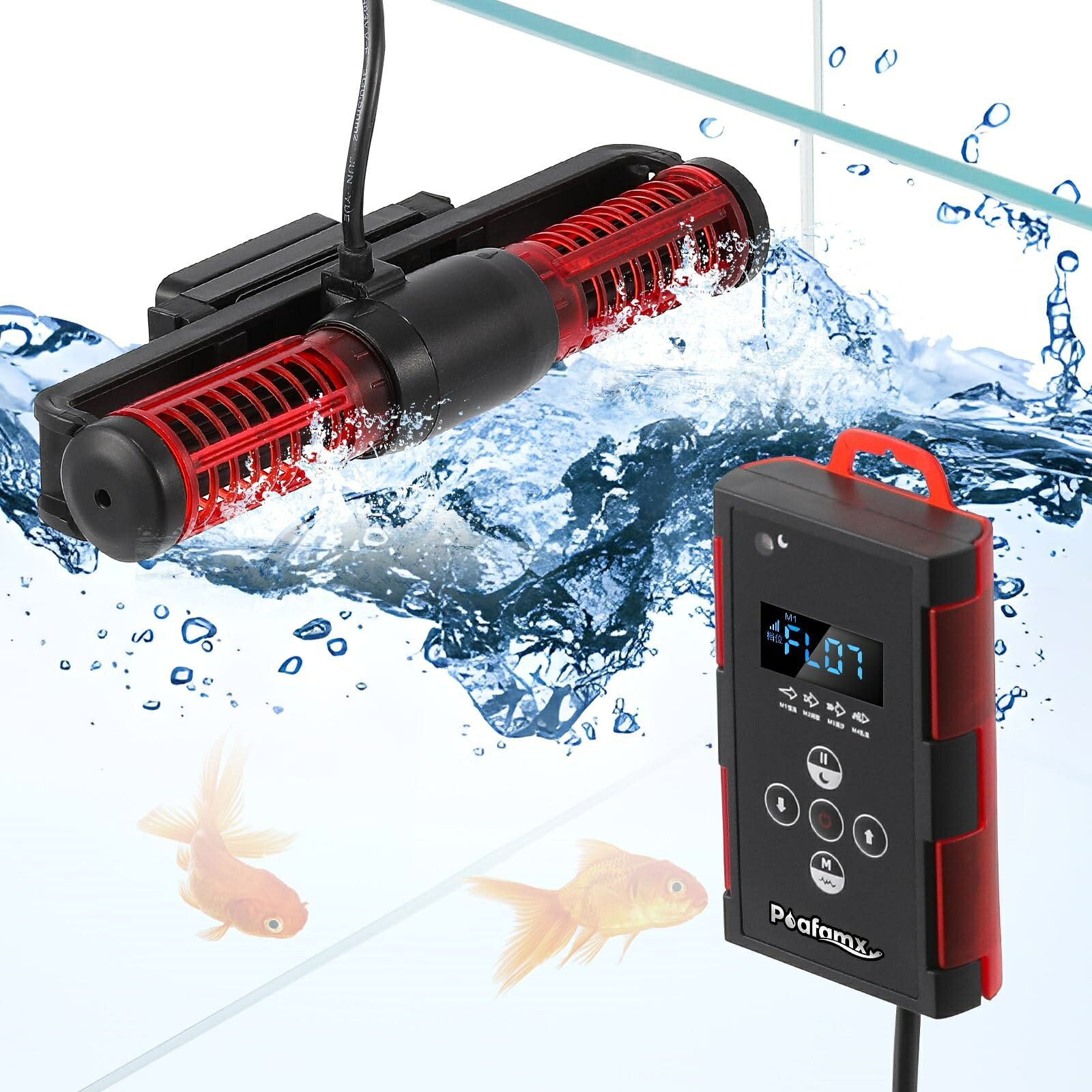 水流ポンプ 65W 吐出量：30000L/H 適用の海水/淡水水槽の長さ：1.8-3/2-5m 10速度調節ラベル 4種類のフローモード ウェーブポンプ マグネット吸盤 水流ポンプ 水槽ポンプ アクアリウム 水槽循環ポンプ 波メーカー 淡水