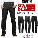 【10%OFF】38〜50インチ EDWIN エドウィン 503 レギュラーストレートメンズ ジーンズ 大きいサイズ エドウイン E50303-b_100_101_75アクス三信/AXS SANSHIN/サンシン【税込￥10890（本体価格￥9900）】