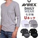 AVIREX アビレックス リブUネック 七分袖Tシャツアヴィレックス/デイリー/DAILY WEAR6123226_6143509アクス三信/AXS SANS...