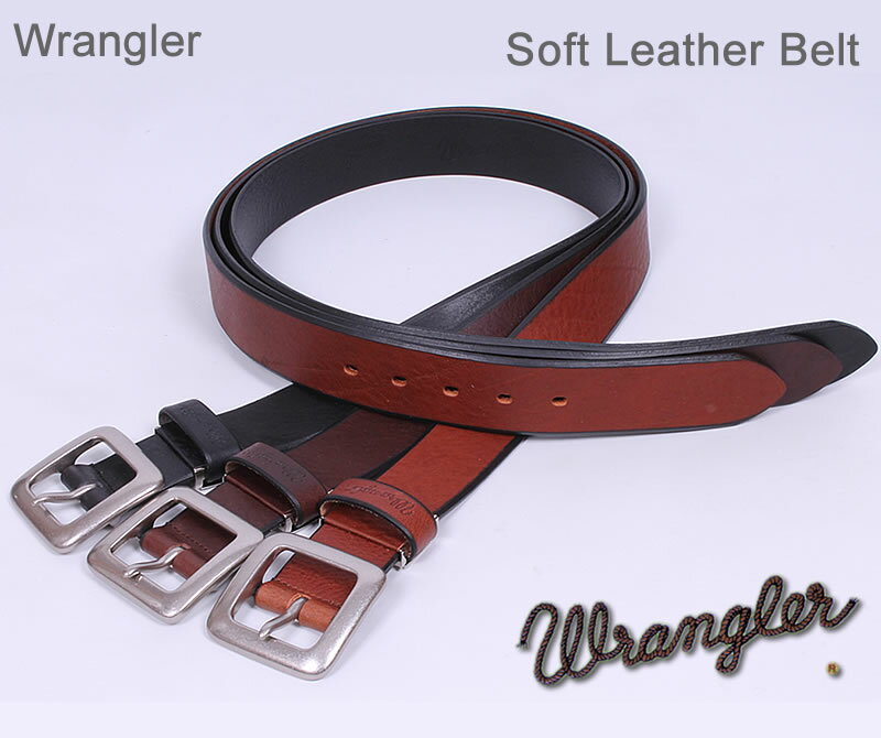 【ゆうパケット不可】Soft Leather Belt(ソフト レザー ベルト)Wrangler/ラングラー/レザーベルト/イタリアンレザー/WR4169アクス三信/AXS SANSHIN/サンシン【税込￥4290（本体価格￥3900）】