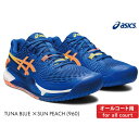 (4月)ASICS　ゲルレゾリューション9　GEL-RESOLUTION9　2023SS アシックス 1041A384-960　メンズ　TUNA BLUE×SUN PEACH　テニスシューズ　オールコート