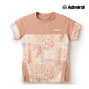 【ポスト投函対応】ADMIRAL レディース メインブロックグラフィックTEE ATLA501-046 2025SS オレンジ 吸水速乾 ストレッチ アドミラル WOMEN テニスウェア バドミントン ソフトテニス