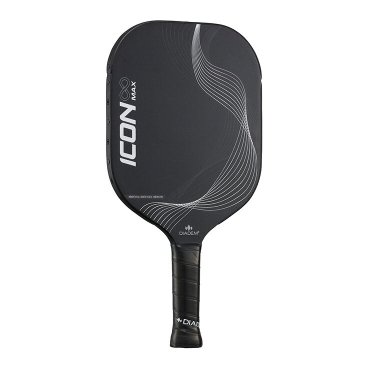 アクトス楽天市場店のDIADEM ICON IN MAX ピックルボールパドル BLK×WHT TPA011 ダイアデム PICKLEBALL PADDLE ラケット アイコンインフィニティマックス ブラック ホワイト｜アングル2