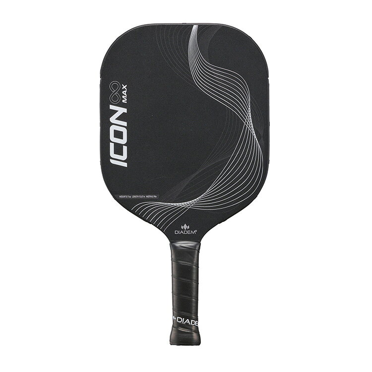 アクトス楽天市場店のDIADEM ICON IN MAX ピックルボールパドル BLK×WHT TPA011 ダイアデム PICKLEBALL PADDLE ラケット アイコンインフィニティマックス ブラック ホワイト｜アングル3