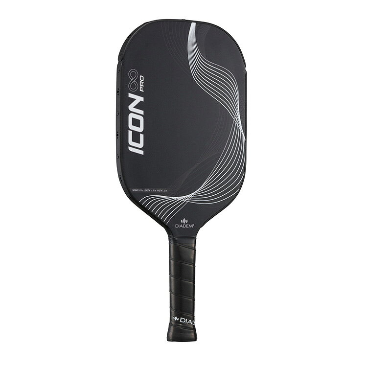 アクトス楽天市場店のDIADEM ICON IN PRO ピックルボールパドル BLK×WHT TPA013 ダイアデム PICKLEBALL PADDLE ラケット アイコンインフィニティマックス ブラック ホワイト｜アングル2