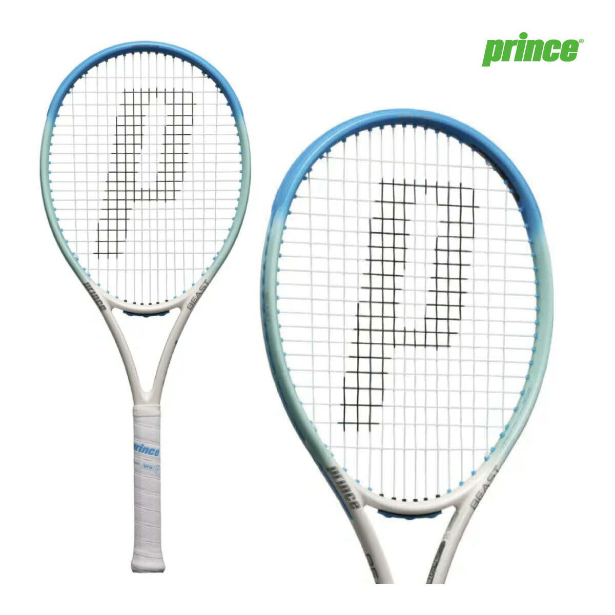 PRINCE　ビースト 100 (280g)　 7TJ236　 2025SS　ホワイト×ブルー　プリンス　BEAST 100(280g)　テニスラケット　 ラケット　テニス　テニスラケット　硬式テニス