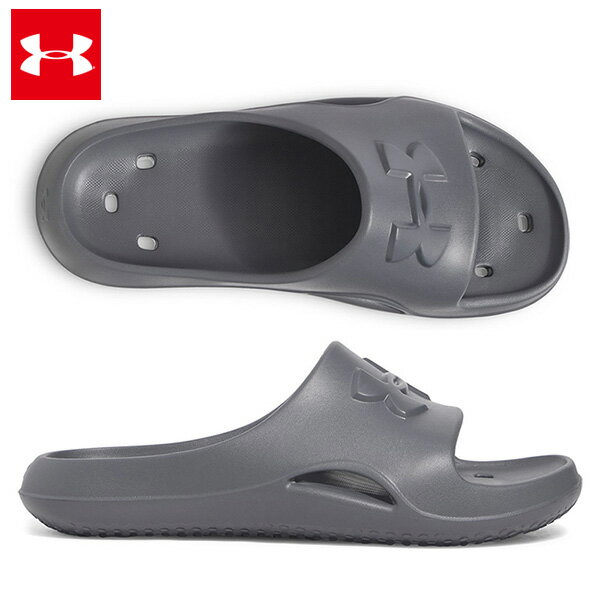 アンダーアーマー UAロッカー5 スライド メンズ 25SS ダークグレー (3028094) UA サンダル シャワーサンダル 大きいサイズ 軽量 UNDERARMOUR