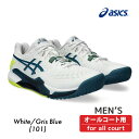 【最大ポイント28倍！1日24時間限定】ASICS ゲルレゾリューション9 オールコート GEL-RESOLUTION 9 アシックス 1041A376-101 White×Restful Teal　テニスシューズ　安定性 2023FW