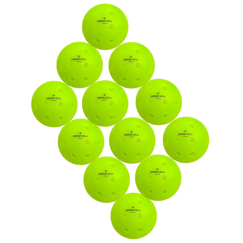 アクトス楽天市場店のEVERYDAY SOCIAL ピックルボール THE ASAMA CLASSIC 屋外用ボール 40hole 12個入 ネオングリーン 緑 アウトドア イエロー エブリデイソーシャル｜アングル2