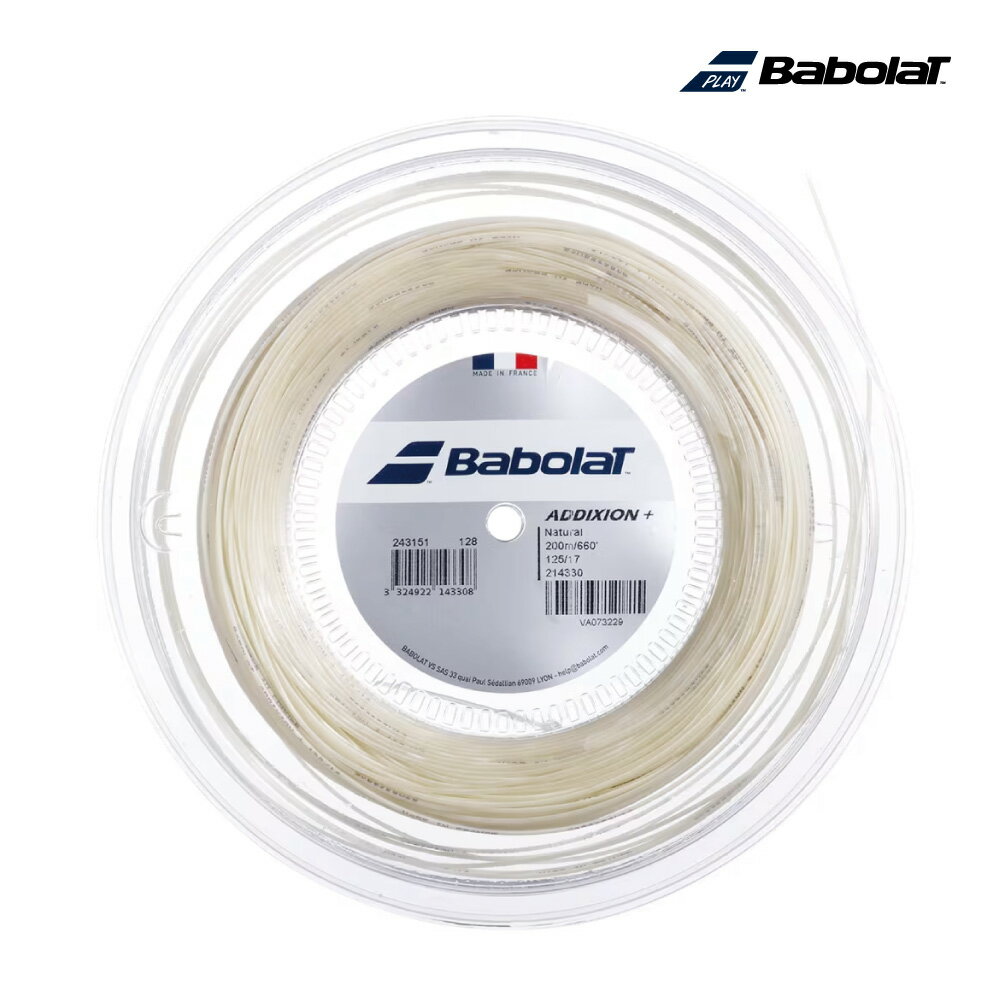 【1/1～4 新春初売り★最大1,000円オフクーポン】BABOLAT アディクション プラス 200M 243151 2025SS ナチュラル ロール 硬式テニス ストリング バボラ AddiXion +