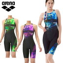 【8/12~18限定!最大700円OFFクーポン】アリーナ 【競泳水着】レーシングワンピーススパッツ(オープンバック・ハーフレッグ)レディース 25FW ブラック AS5FRC55L 【WA承認】 競泳水着 arena AQUA RACING WAVES