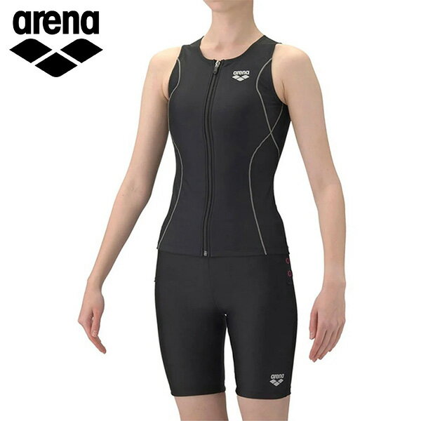 【3/18感謝デー★ショップP最大10倍】アリーナ 【すらっとセパ】フィットネスセパレーツ（カバーバック/ハーフレッグ/差し込みパッド）レディース 26SS AS6SWF47L セパレーツ水着 プール アクアビクス 水中ウォーキング エクササイズ arena レディス