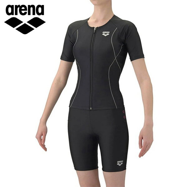 【マラソン限定！最大500円OFFクーポン】アリーナ 【すらっとセパ】フィットネスセパレーツ（カバーバック/ハーフレッグ/差し込みパッド）レディース 26SS AS6SWF48L セパレーツ水着 プール アクアビクス 水中ウォーキング エクササイズ arena レディス