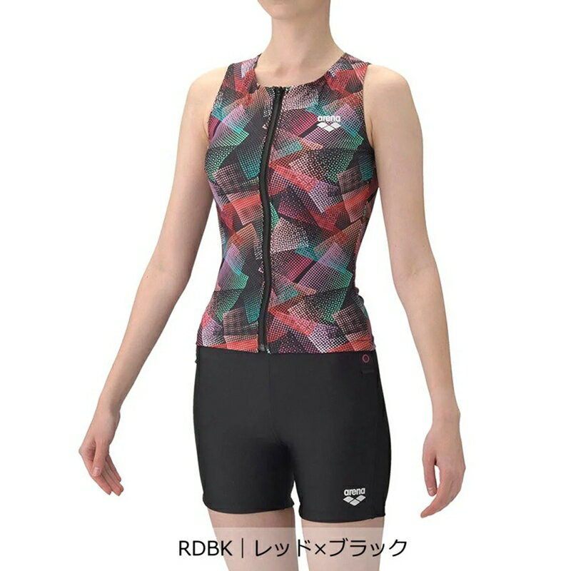 アリーナ フィットネスセパレーツ（カバーバック/ミドルレッグ/差し込みパッド）レディース 26SS AS6SWF54L セパレーツ水着 プール アクアビクス 水中ウォーキング エクササイズ arena レディス 3