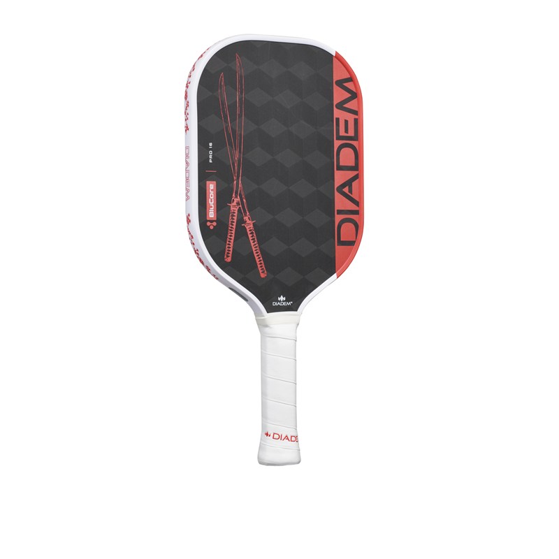アクトス楽天市場店のDIADEM ピックルボールパドル EDGE BLUCORE PRO16 YUTA 26FW レッド×ホワイト TPA025 限定モデル ダイアデム PICKLEBALL PADDLE ラケット エッジ ブルーコア プロ16 船水雄太シグネチャーデザイン｜アングル2