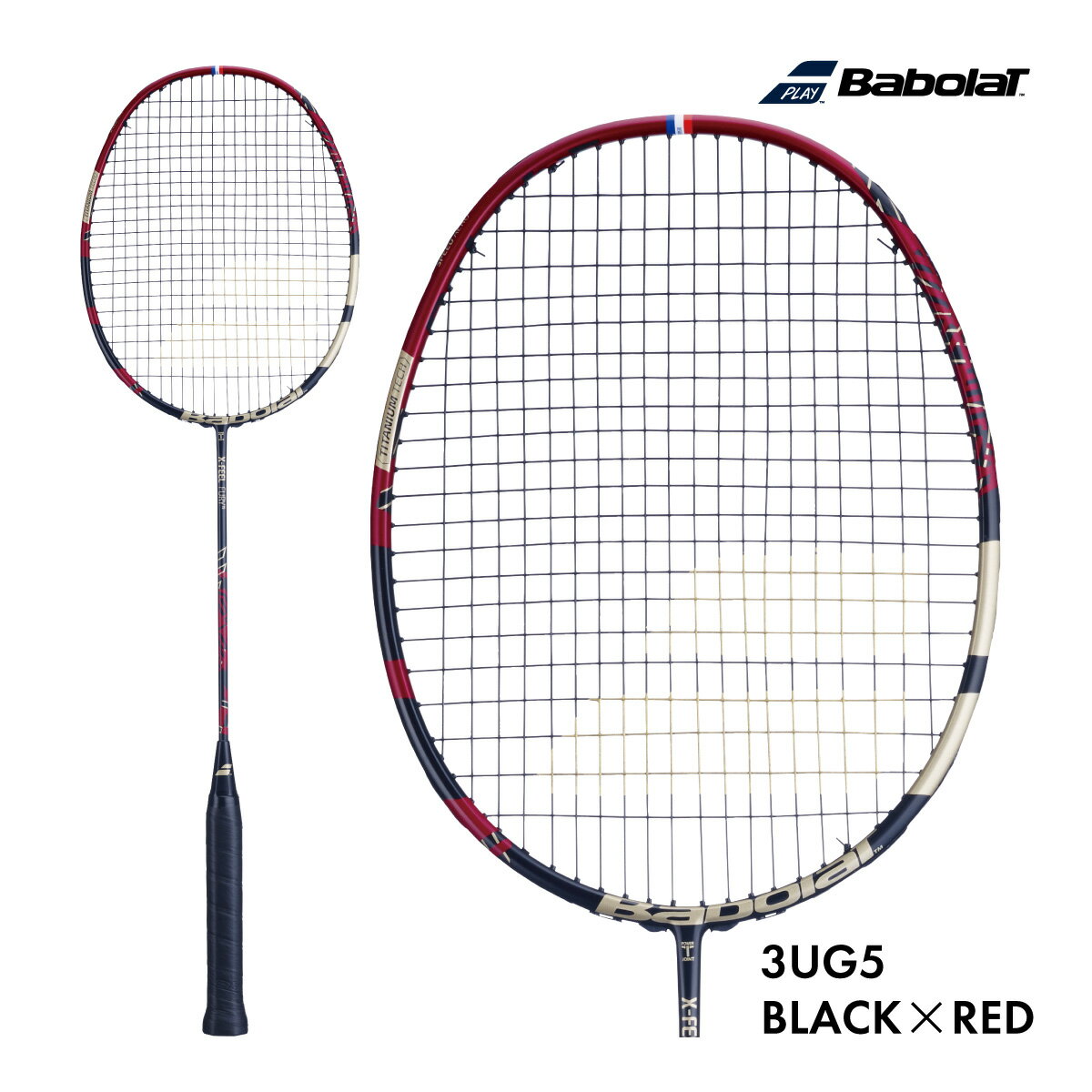 BABOLAT バボラ　X－FELL FURY エックスフィールフューリー 602435 3UG5 ヘッドヘビー パワー系 オフェンス 2024 ブラック×レッド