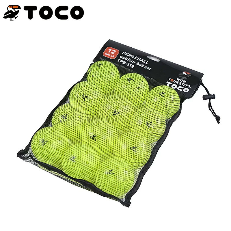 【商品名】 TOCO ピックルボール練習球 12個セット 【カラー】 ネオンイエロー 【数量】 12個入り 【素材】 PE 【サイズ】 7.4 cm（2.9 in） 【重量】 26 g（0.92 oz） 【デザイン】日本　 【生産国】 中国 【製造販売元】 ビーズ株式会社 【備考】 こちらの商品は他の通販サイトと在庫共有しているため、ごくまれにご注文後でも在庫切れの場合がございます。 その際は連絡させて頂きますので、予めご了承ください。 また、実際の商品と比較し色味に若干の誤差が生じる場合がございますので、ご了承下さい。 メーカー希望小売価格はメーカーサイトに基づいて掲載していますPICKLEBALL OUTDOOR BALL SET（12pcs） ピックルボール練習球 12個セット アウトドア用 ローテーショナル成形ボール ローテーショナル成形による一体型構造（one-piece）によって、“割れにくさ・安定した軌道・気持ちの良い打球感” を高いレベルで実現したアウトドア向け高性能モデルです。 NATURAL MICRO-FINE SURFACE TOCOボールの表面には、成形工程により自然に生じる微細なマット質感（micro-fine grain）があります。 特別な加工を施すことなく、自然な素材・成形の組み合わせによって、ショットの収まりの良さとコントロール性をサポートします。 耐久性 × スピードの両立 TOCOボールは、高弾性素材と一体成形によって、アウトドア環境でも長時間安定して使用できます。 ヒビや割れの発生を抑え、交換頻度を減らせるよう設計されています。 また、素材の弾性を活かした軽快な初速が、テンポの良いプレーをサポートします。 分かりやすいフィードバック インパクト時にはっきりとしたPOPを感じられるよう、素材特性を最適化。 当たりの厚さやタイミングが手に伝わりやすく、初心者から上級者まで扱いやすい打球感を実現しています。