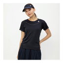 le coq sportif ゲームシャツ レディース テニスウェア 半袖 UVカット JTA公認 QTWWJA30-NV　2023FW ネイビー　ルコックスポルティフ WOMEN　テニス