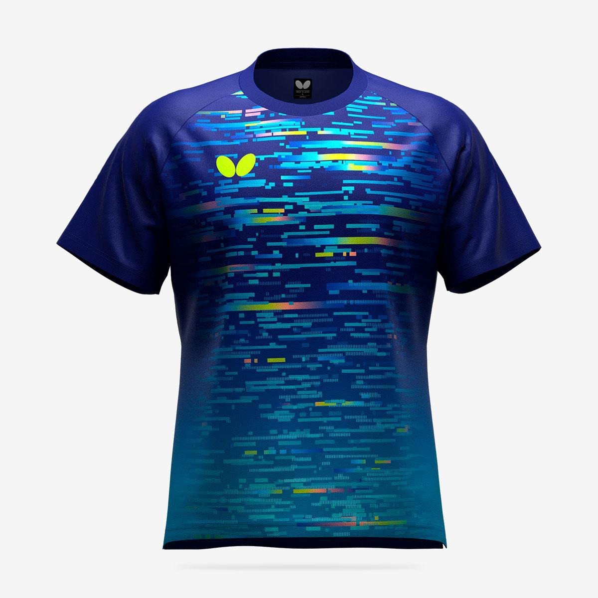 Butterfly キリアル・Tシャツ ブルー 3S 47200 177 バタフライ 卓球 ウェア（ユニ）