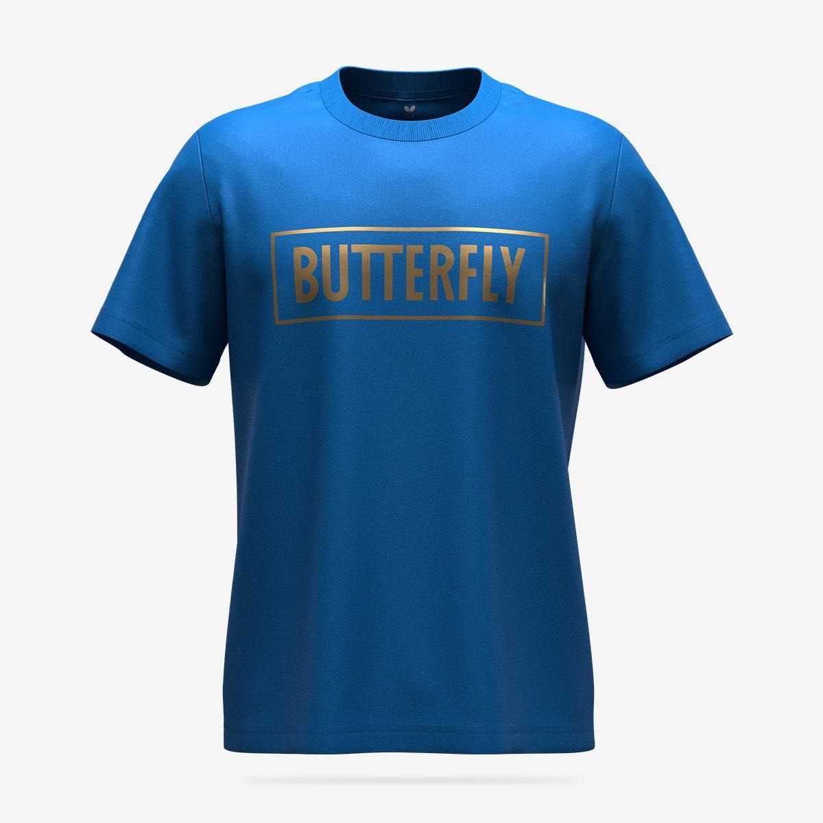 Butterfly BL・Tシャツ? ブルー 2XO 47210 177 バタフライ 卓球 ウェア（ユニ）