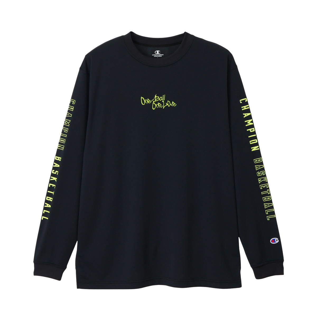 Champion LONG SLEEVE ブラックXイエローグリーン L C3-CB425 9YG チャンピオン BASKETBALL ウェア（メンズ・ユニ）