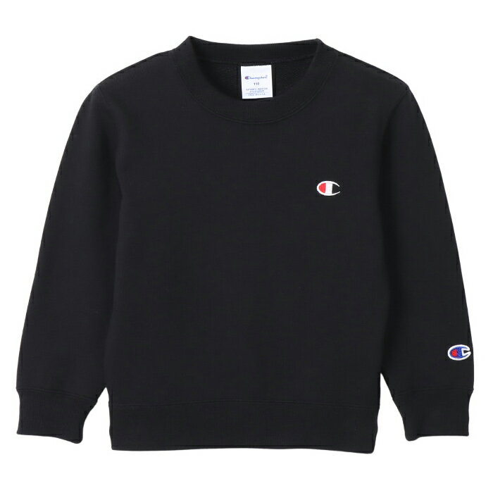 【イーグルス感謝祭期間★ショップP最大6倍】Champion CREW NECK SWEAT ブラック 110 CK-Y001 090 チャンピオン KIDS BASIC ウェア（キッズ）