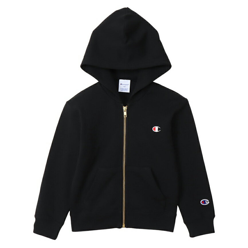 【イーグルス感謝祭期間★ショップP最大6倍】Champion ZIP HOODED SWEAT ブラック 140 CK-Y102 090 チャンピオン KIDS BASIC ウェア（キッズ）