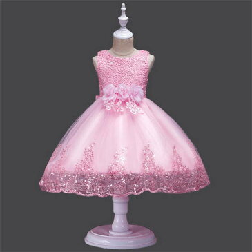 セレモニードレス 子供ドレス ピアノ発表会 子供服 女の子ドレス フォーマルワンピ ジュニアドレス レース 撮影衣装 お宮参り 結婚式 七五三 演奏会 レース 100cm-160cm