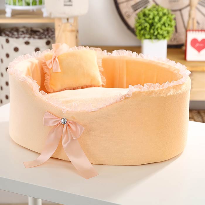 猫ベッド 小型犬 ペットベッド クッションベッド ドーム型 レース プリンセス風 お姫様 小動物用 洗え..