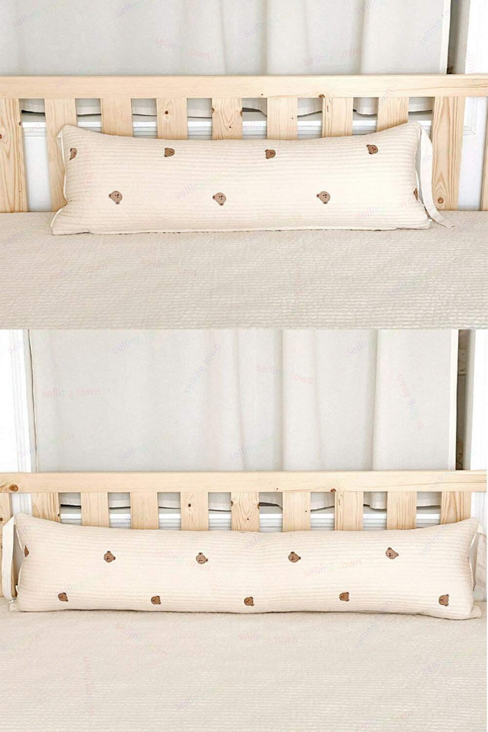 ベッドガード ベッドサイドクッション 赤ちゃん 転落防止 長方形 背当て ハイタイプ マタニティ枕 落下防止 布団ズレ防止 洗える 保護クッション ベッドバンパー カバー取り外し ギフト ベビーベッドガード 転落防止 落下防止 取り付け簡単 2