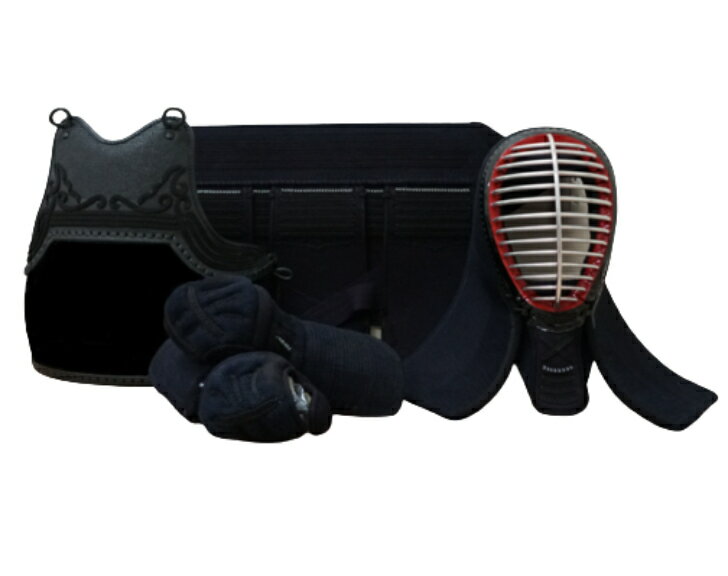 【展示処分品】　無幻MUGEN　手刺風仕上げ　実戦型　鎧甲手仕様刺　『送料無料』紺面紐・面乳革・紺胴..