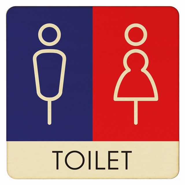 9x9cm 14x14cm 27x27cm トイレ 御手洗 TOILET トイレマーク K1 男女 ピクトサイン 木製ドアサイン ドア..