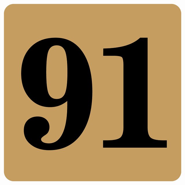 番号シール ナンバー シール 27x27cm ライトブラウン 数字 91 案内板 野球 スポーツ 道具 イベント会場..
