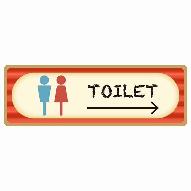 トイレ 案内 シール 男女マーク レトロ デザイン 右 矢印 長方形 方向案内 進路ドア 防水 屋内 屋外 サインステッカー ピクトサイン トイレマーク表示 案内 注意 施設 御手洗 TOILET おしゃれ シンプル 安全対策