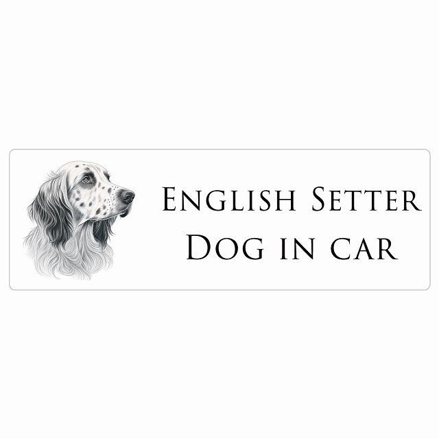 ドッグ カーステッカー イラスト付 Dog in Car イングリッシュセター Aタイプ セーフティサイン 犬種別..