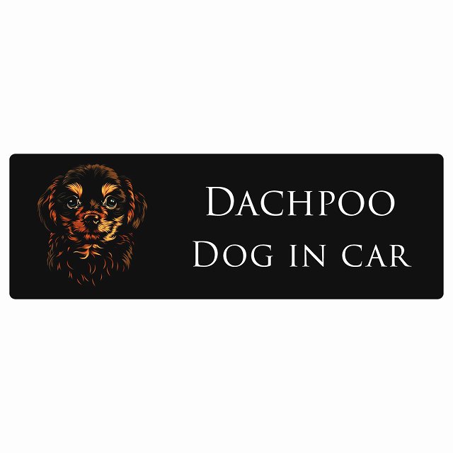 ドッグ カーステッカー イラスト付 Dog in Car ダップー Bタイプ セーフティサイン 犬種別 長方形 20x6..