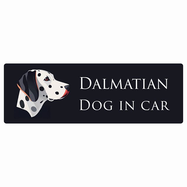 ドッグ カーステッカー イラスト付 Dog in Car ダルメシアン Bタイプ セーフティサイン 犬種別 長方形 ..